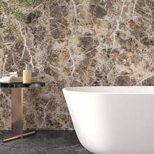 1 Roll Self-Adhesive Wallpaper, Vinyl Glossy Finish, Waterproof, Oil-Resistant, Removable Wallpaper Sticker, Suitable For Bedroom, Kitchen, Living Room, Wall Decor, Home Decor, Art Wall - Coffee Brown - View 6