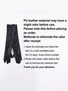 1pair Women's Classic Leather Long Gloves, Touch Screen, PU, Winter, Driving, Warm, Fluffy Lined Glovesy2k
