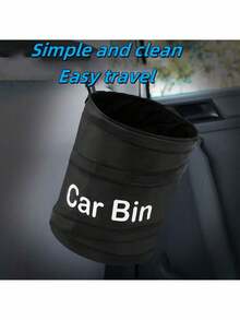 Multi-Functional Car Trash Can, Foldable Car Garbage Bin Storage Container - Multicolor - View 1
