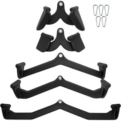 Lat Pulldown Bar Set V Bar Cable Attachments For Pulley Machine, Back And Arm Strength Training Handles For Home Gym Fitness Equipment