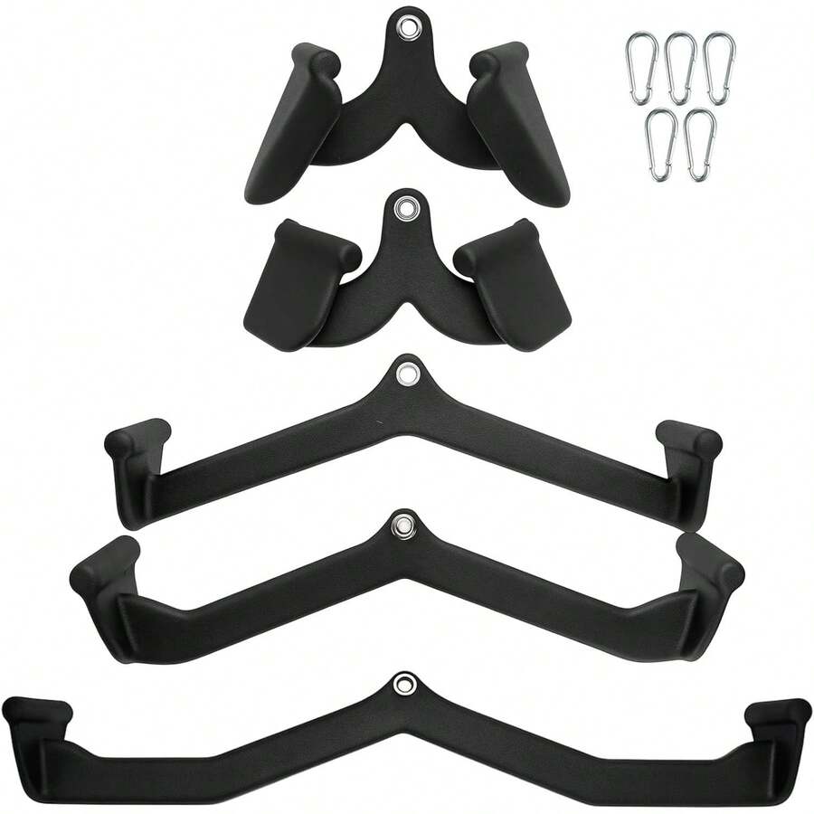 Lat Pulldown Bar Set V Bar Cable Attachments For Pulley Machine, Back And Arm Strength Training Handles For Home Gym Fitness Equipment