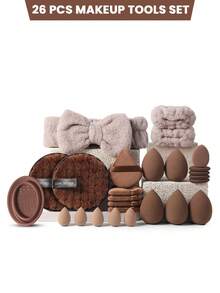 58PCS Makeup Tools Set Including:32PCS Makeup Brush Sets+5PCS Makeup Sponges+5PCS Mini Makeup Sponges+5PCS Triangle Powder Puffs++5PCS Mini Air Cushion Powder Puff+2PCS Facial Cleansing Sponges+1PCS Hairband+2PCS Hand Bowl Strap+1PCS Makeup Brush Cleaning Tools,Cheap,Valentine's Day,Cheap Items,Travel,Travel Essential,Room Decor,Valentine's Gift,Cheap Stuff,Room,1 Dollar Items,Vacation Essentials,Gifts For Women,Bedroom,Valentine,99 Cent - Multicolor - View 3