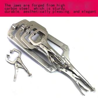 One Industrial Grade C-Type Fixture Set, 6-Inch Woodworking Fixed Clamp, Adjustable Locking Rotating Screw Clamp, Heavy-Duty Steel Universal Fixture Tool With Rotating Pad, Suitable For Outdoor, Factory, Home, Farm And Automotive Use