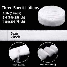 1PC 1.5m/5m/10m White Fluffy Faux Fur Trim For Christmas Tree Skirts & DIY Crafts, Christmas Decorations For Home