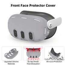 Juego de cubiertas de silicona VR para Meta/Oculus Quest 3, diseño mejorado con protección completa para Quest 3, 5 en 1 accesorios VR con cubierta protectora, regalo ideal para cumpleaños y Navidad (no incluye el auricular VR y el controlador) (Gris)