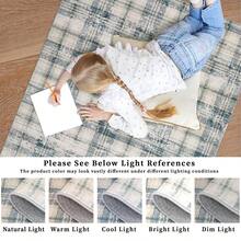 Waschbarer, weicher, karierter Teppich im traditionellen Tartan-Stil, fusselfrei, rutschfest, schmutzabweisend, für Wohnzimmer, Schlafzimmer, Büro, 60x230cm, 120x170cm, 160x230cm, 200x290cm - Blau - Übersicht 8