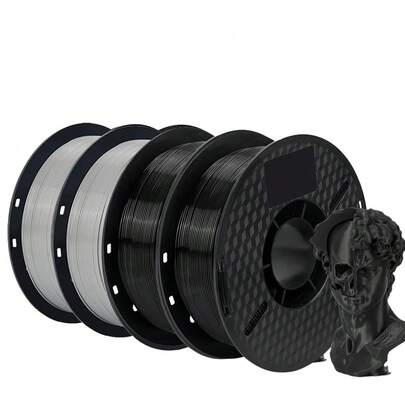 Kingroon-filamento PETG para impresora 3D, carrete negro, blanco y gris, materiales de impresión 3D de alta calidad, , 1,75mm, 1KG (2,2 libras)