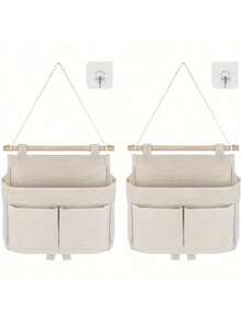 1/2pcs Wall Mounted Storage Box, Space Saving Multifunctional Pocket Basket, Suitable For Home, Office, And RV Use, No Power Required 2pcs With Hooks 1pc Without