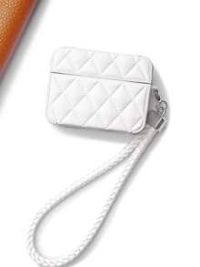 1 件格纹皮革 Pro 4/3/2 耳机盒，柔软优质 - 白色 - 查看 5