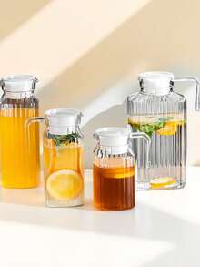 1pc Acrylic Cold/Hot Water Pitcher, Juice Pitcher, Beverage Pitcher, Beer Pitcher, Restaurant Water Pitcher, Water Bottle - White - View 2