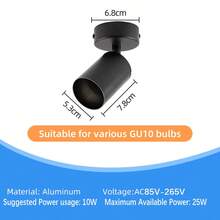 CANMEIJIA إضاءة سقف مدمجة GU10، باللون الأسود/الأبيض، مصنوعة من الألومنيوم، مناسبة لمصباح GU10، قابلة للتطبيق في المتجر/المكتب/غرفة النوم/غرفة المعيشة/المقهى/قاعة المعرض/المتحف/الممر/المدخل، اختر الحجم وفقًا للاحتياجات - مصباح سقف برأس مصباح GU10 - مشاهدة 16