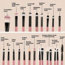 20pcs Professional Eye Makeup Brush Set Including Foundation Brush, Eyeshadow Brush, Face Detail Brush, Eyelash Curler, Eyebrow Brush, Suitable For Liquid Makeup,Brush Set,Makeup Brush Kit,Make Up Brush Set,Make Up Set Complete,Makeup Brush Set,Complete Makeup Kit,Brush Kit,Brushes Makeup Set,Makeup Gift Set,Set