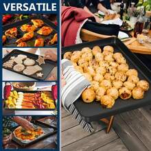 Large Non-Stick Carbon Steel Baking Sheet, Suitable For Baking Jelly Rolls, Replacement Oven Tray, Heavy Duty And Easy To Clean - Black, Cookie Cake Pan Set, Rectangular Baking Tray For Cakes, Breads, Cookies, Commercial Or Home Use - Black - View 6