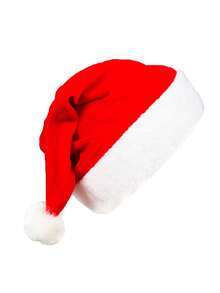 1pc Or 2pcs Unisex Plush Trim Christmas Hat, Adult & Kids Christmas Hat For Christmas Party, Holiday Wear