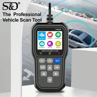  S&D OBD2 Scanner Diagnostic Tool Live Data With Battery Tester,I/M Readiness Check,Car Code Read&Erase, DTC Lookup&Report Printing, 13Languages Scanner For All OBDII Car Since 1996