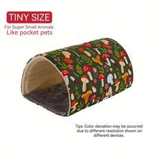 Guinea Pig Hideout Washable Rabbit Bed With Guinea Pig Tunnel Guinea Pigs Toys Set Bunny Hideout Cage Accessories For Hamster Ferret Rabbits Bunny Green Mushroom Forest