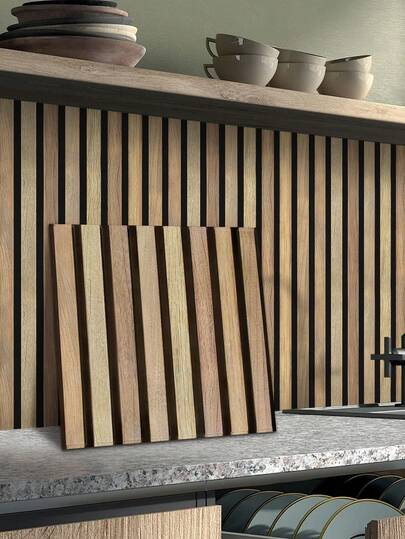 COMMOMY 1/10/20 PCS PVC Faux Wood Peel And Stick Wall Panels - Decorative Wall Stickers, 11.8" X 11.8", 3D Wood Grain Design, Home DIY Decor, Vintage Style, Rustic Style Wall Decor, Living Room Decorative Wall Panels, Kitchen Backsplash, Bathroom Waterproof Wall Stickers
