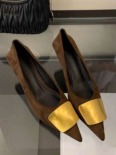 Bombas de tacón alto de punta fina para mujer, tacones de gatito