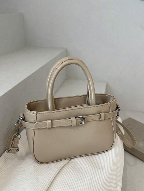 حقيبة كروس بودي بتصميم أحادي اللون عصري بسيط للنساء