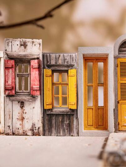 20pcs Vintage Hollow European Style Collage Decorative DIY Stickers, Old Courtyard Door & Window Series, Suitable For Gifts, Office, Home, Marking, Labels, Classrooms, Toys, Student Journals, Creative Vintage Decor DIY Materials