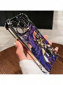 This Phone Case With Japanese Anime Card Games Is Compatible With Models 16, 15, 14, 13, 12, 11 Pro Max, X, XR, XS Max, 8, And 7 Plus, Offering A Transparent Soft Back For Protection Against Falls. Shockproof Case, Phone Protection, Artistic Cover, Card Game Theme, Durable Material, Scratch-Resistant, Transparent Back, Protective Case, Gadget Protection, Anime Fans - 金色 - 查看 4