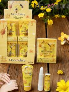 2pieces/1set,Barra de labios con crema de manos - Dorado - Ver 2