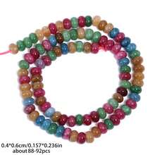1 خيط من الخرز الطبيعي من الطورمالين والياقوت والعقيق 4x6 مم للأساور والقلائد وصنع المجوهرات DIY والاكسسوارات اليدوية - متعدد الألوان - مشاهدة 9