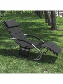 SoBuy OGS28 Swing Lounger Garden Lounger With Bag And Pillow Breathable And Airy Rocking Lounger Sun Lounger Deck Chair For Gardens, Courtyards, Beaches, 100 Kg Load - Cushion - View 10
