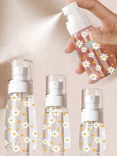 Frasco de spray ultrafino com estampa floral, refil de perfume de viagem em plástico, frasco portátil com álcool em spray, refil de perfume para viagem, adequado para perfume de viagem, tônico facial e spray para cabelo, decoração de casa (sala de estar, quarto, banheiro), acessórios de viagem, casamento, festa, presente de aniversário masculino, presente para mãe, pai, amigos, presente de Ano Novo, suprimentos, presente divertido, itens essenciais de viagem.