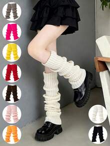 1 双女士暖腿袜，可爱针织舞蹈暖腿袜，Y2k
