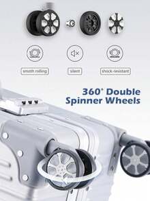 Hành lý xách tay 20 inch, Khung nhôm, Vỏ cứng ABS, Bánh xe xoay chống trộm, chống thấm nước, Khóa TSA, Phù hợp cho cả nam và nữ, Tuân thủ quy định xách tay - trắng - Xem 5