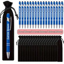 1/2/6/12/24/50支装定制奢华柔软触感圆形圆珠笔，配黑色笔盒 - 个性化书写工具，适合印制姓名和公司网站，是送给男士、周年纪念日、圣诞节、生日、毕业季的完美礼物。 - 彩色 - 查看 21