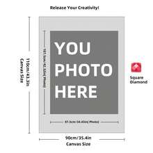 Kit di pittura a diamante personalizzata su misura per adulti, fai da te 5D, arte con punti a forma rotonda/quadrata, con foto, testo e disegno personalizzato, in varie dimensioni (20x25cm), decorazione personalizzata per la casa (Punti rotondi, 30x40cm), kit per adulti, decorazione con pittura a diamanti 5D