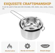 Cabilock Olla Para Ba?o María De Acero Inoxidable 600Ml Caldereta Para Derretir Chocolate Cera Y Queso Con Mango Ergonómico Ideal Para Hornear Y Preparar Postres - negro - Ver 4