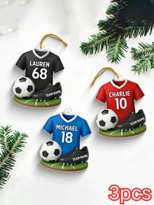 1/3/5pcs, Customized Soccer Kit - Personalized Acrylic Ornament - Christmas Gift For Son, Daughter, Grandson, For Him Boyfriend Dad, Sports Fan Key Ring, Anniversary Birthday Gift, Custom Gift For Him, Personalized Soccer Jersey Keychai, With Player Number Name Key Ring, For Sports Lovers Team Support, Game Day Accessory - Multicolor-soccer Jersey - View 11