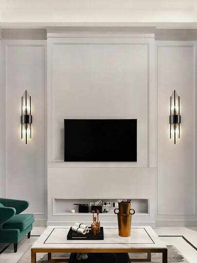 1PC/ Moderne Goud Crystal Wand Light, Stainless Steel Base Premium Shade Elegante Living Room, Bedroom, Or Cafe ation view 3