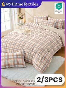Conjunto de cama com estampa digital de 2/3 peças, confortável, respirável, macio e antipilling, ideal para decoração de casa. Inclui 1 capa de edredom e 1/2 fronhas (sem edredom). Adequado para camas de solteiro, casal, queen e king size. Certificado Oeko-Tex. - Multicolorido - Ver 2
