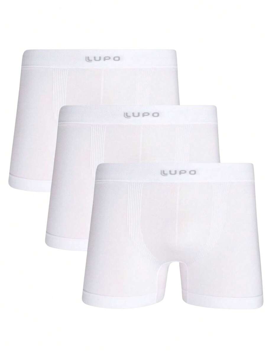 Kit Of 3 Men's Lupo Modal Boxer Briefs With Elastic Waistband And Seamless Original 661 - 白色 - 查看 1