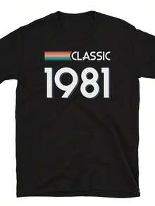 Classic R Inspired Graphic Birthday 1981 Vintage Short-Sve Uni T-Shirt - 款式19 - 查看 1