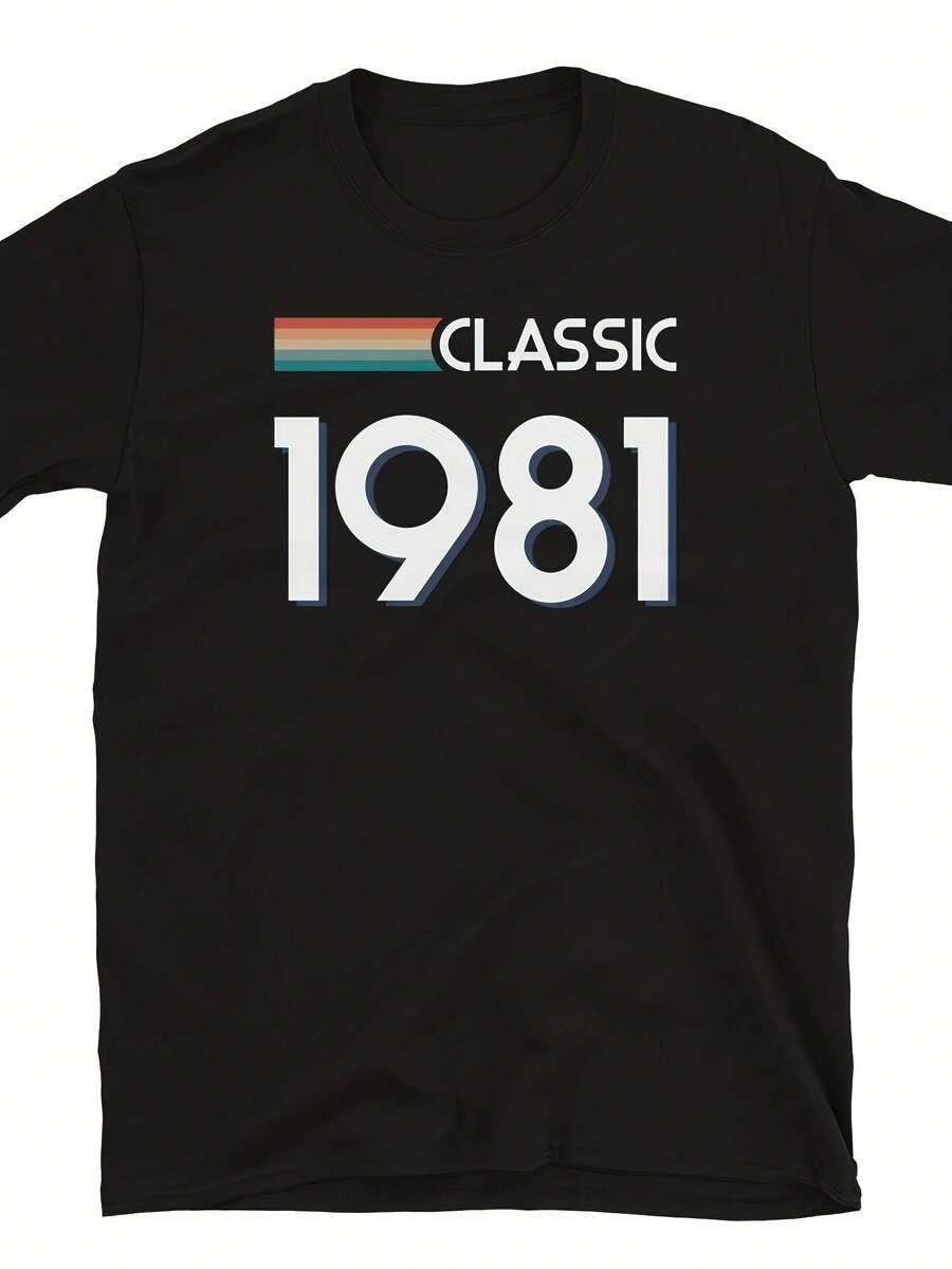 Classic R Inspired Graphic Birthday 1981 Vintage Short-Sve Uni T-Shirt - 款式19 - 查看 1