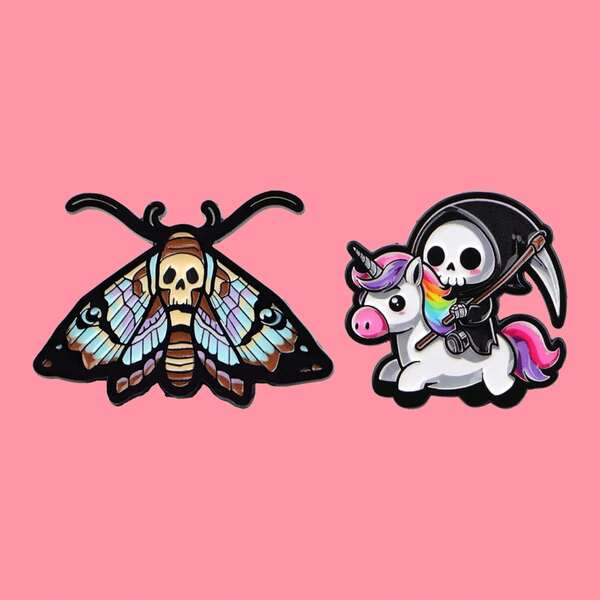 1pc Halloween Skeleton Enamel Pins Cartoon Skull Animals Brooch Badge On Backpack Lapel Pin Costume Accessories Fashion Jewelry Gifts