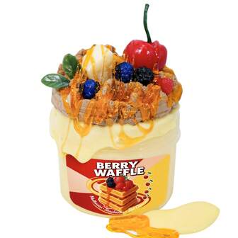 6oz DIY Soft Clay Slime, Waffle Theme Modeling, Stretchy Squishable Stress Relief Toy