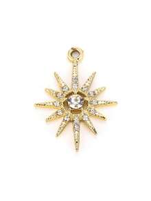 Solar Snowflake Pendant Accessory Inlaid With Diamonds, Exquisite And Ingenious Alloy Star DIY Bracelet, Clothing Accessory, Accessory
