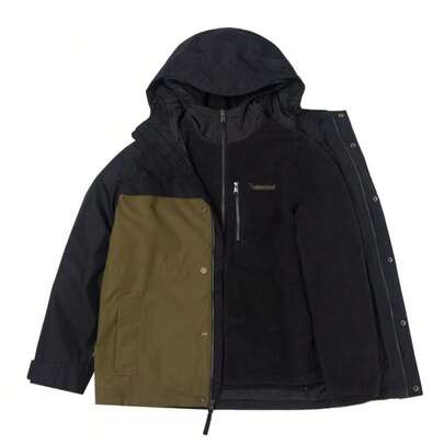 Timberland Men's 3-In-1 Fleece Jacket, Warm Outdoor Casual Hooded Coat, Classic & Fashionable, Recommended To Order One Size Up