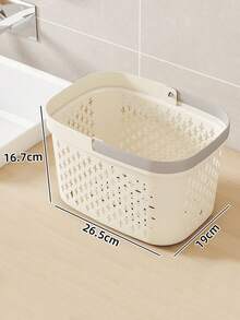 1pc Plastic Bath Basket - Portable Bathroom Storage Box With Handle, Used For Storing Toiletries, Soap And Towels, Bathroom Storage Items And Storage Bathroom Accessories Bathroom Tools - Multicolor - View 9