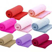 Set Of 5 Pet Blankets 80cm X 100cm Comfortable With Hemmed Finish - 紅色 - 查看 4