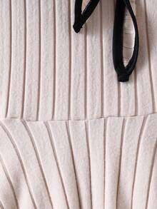 Girls' Fashion Casual Knit Butterfly Decor Color Block Mid-Length Dress, Spring/Autumn