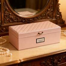 Gucci Caixa de Jóias/Cosméticos/Miudezas de Grande Capacidade, Estilo Doce e Vintage, Presente para Amigos e Família, Feriados e Aniversário - Rosa chiclete - Visão 1