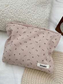 Bolsa Cosmética de Veludo Floral de Grande Capacidade, Organizador de Artigos de Toalete Portátil para Viagem, Bolsa de Armazenamento de Cuidados com a Pele e Maquiagem, Clutch, Clutch Feminino, Presentes para Mulheres, Presentes de Natal, Ideias de Presentes para Mulheres