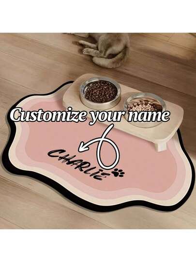 Customized Pet Food Mat With Pet Name, Non-Slip Waterproof Feeding Mat For Dogs And Cats, Ideal Gift For Wet And Dry Food, Dog Food Mat, Pet Feeding Mat, Fashionable Pet Accessories, Customized Pet Mat, Non-Slip Rubber Pet Mat, Anti-Slip Mat, Perfect Gift For Pet Owners
